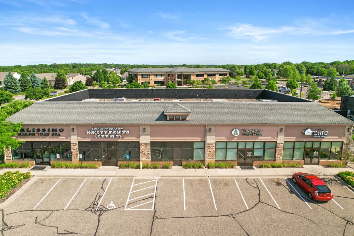 Aerial of building frontage