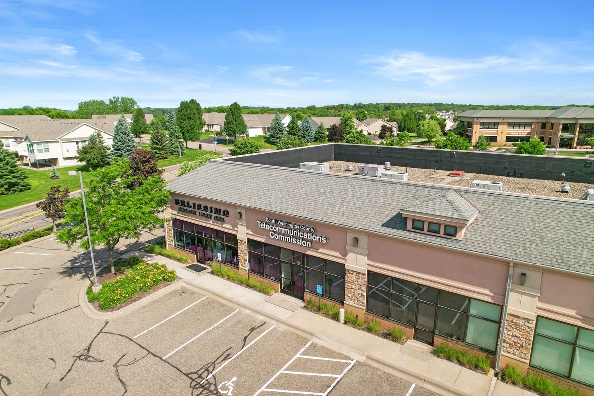 Aerial view of the building and site context