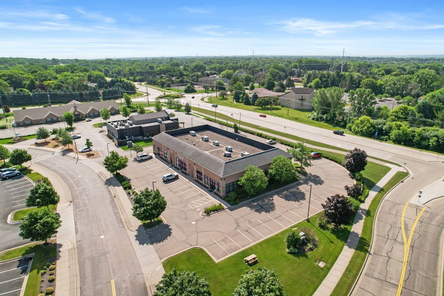 Aerial view of access and parking