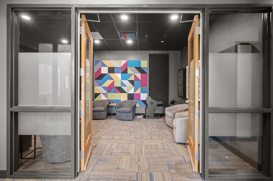 Glass-front offices
